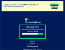 Tablet Screenshot of direct.companieshouse.gov.uk